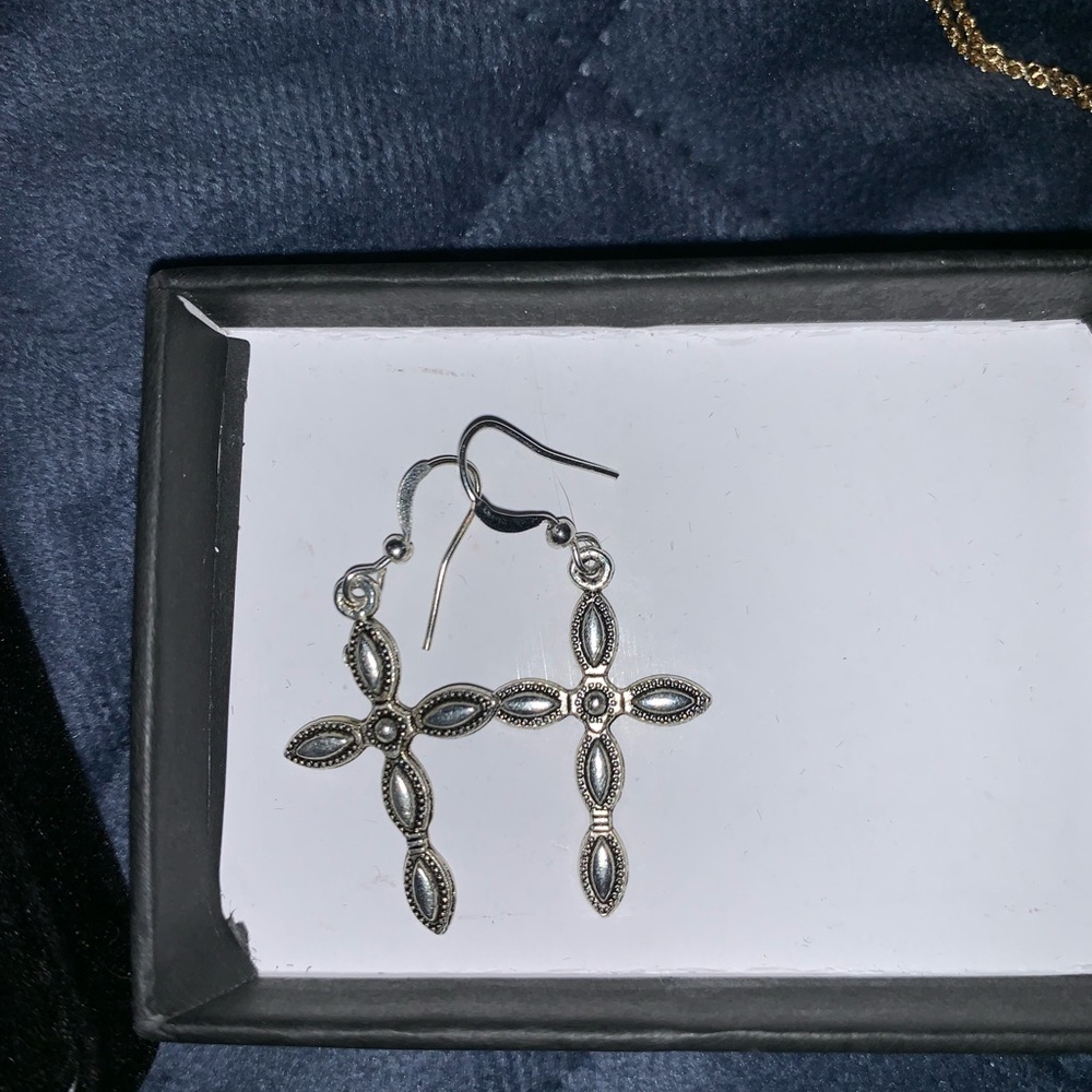 Brand new cross earrings